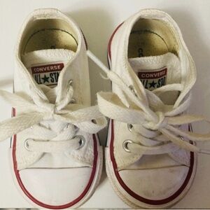 Converse Kids White and Red Sneakers